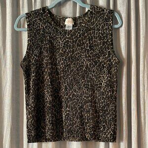 Vintage Y2K Leopard Print Top